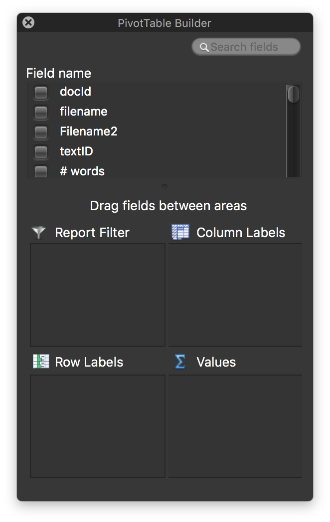 Pivot table builder